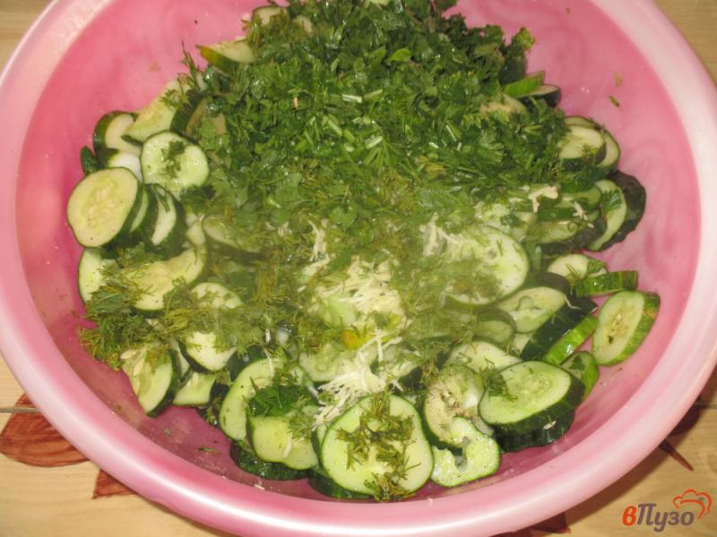 Фото приготовление рецепта: Огуречный салат на зиму шаг №3