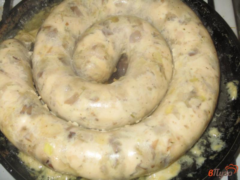 Фото приготовление рецепта: Домашняя колбаса из курицы с грибами шаг №6