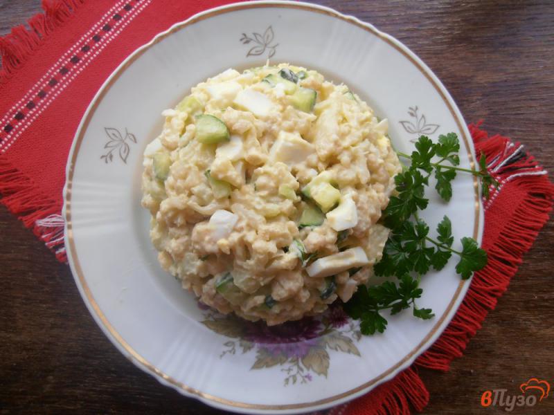 Фото приготовление рецепта: Салат из цветной капусты с огурцами шаг №9