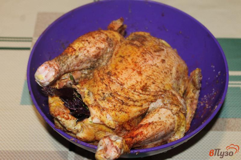 Фото приготовление рецепта: Запеченная курица с луком и базиликом в рукаве шаг №3