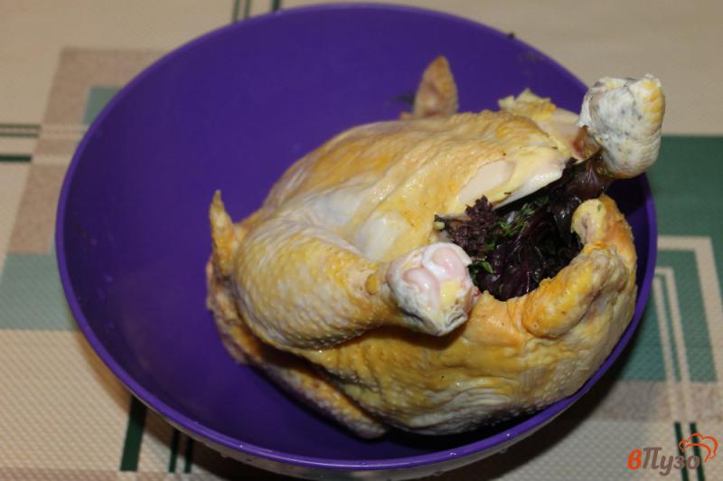 Фото приготовление рецепта: Запеченная курица с луком и базиликом в рукаве шаг №2