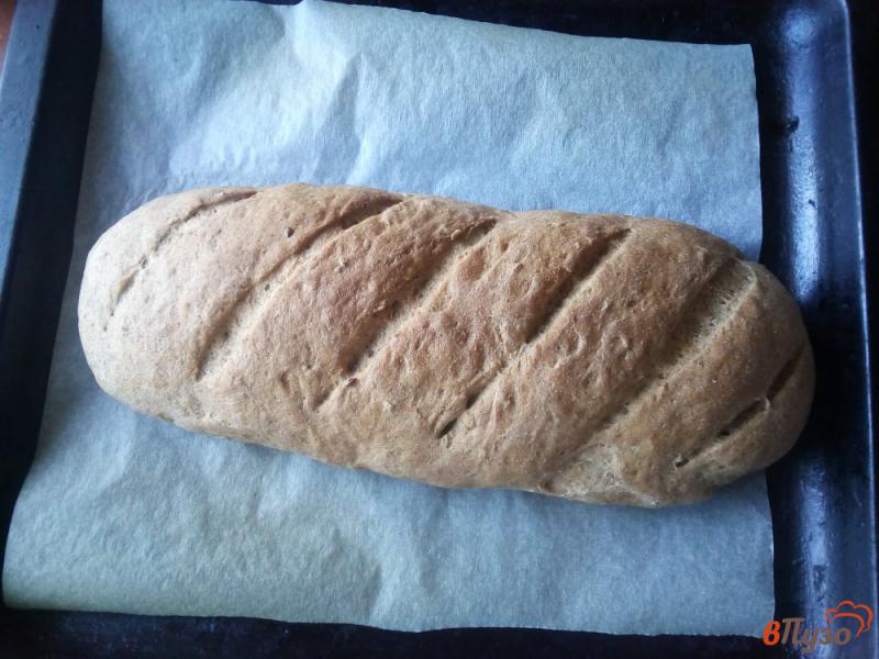 Фото приготовление рецепта: Хлеб пшенично-ржаной с солодом и семенами льна шаг №9
