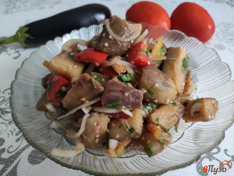 Фото приготовление рецепта: Маринованные баклажаны с овощами и петрушкой шаг №11