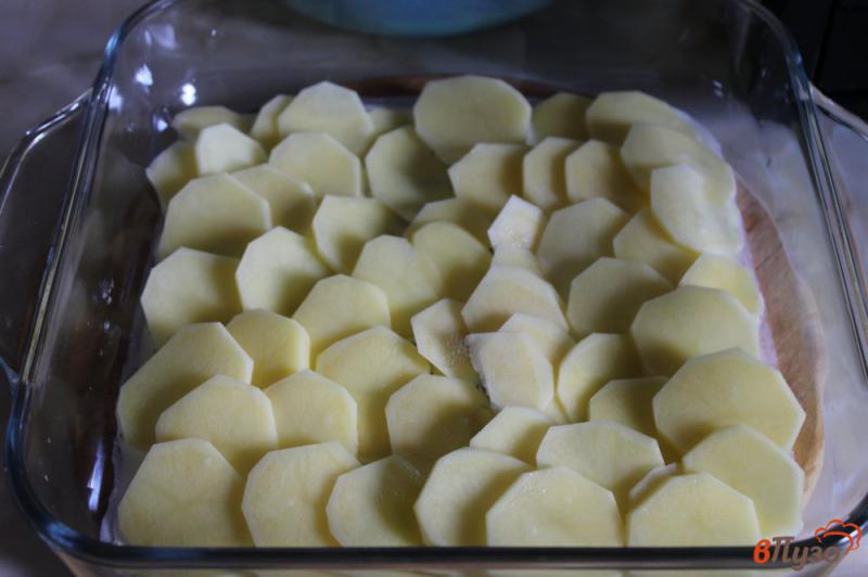 Фото приготовление рецепта: Запеканка из картофеля с фаршем и кабачком шаг №4