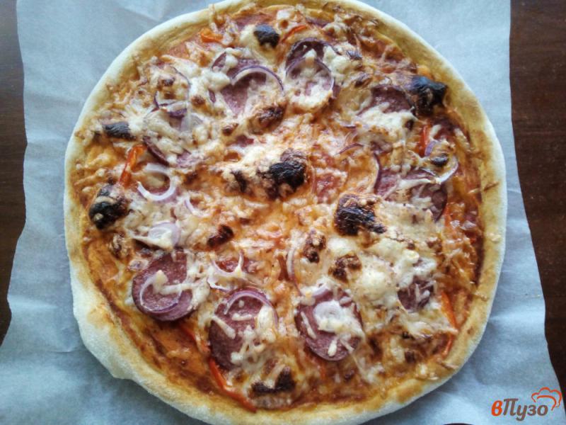 Фото приготовление рецепта: Пицца на тонком тесте шаг №11