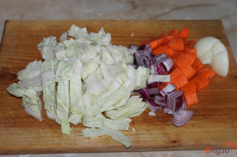 Фото приготовление рецепта: Рагу овощное с кукурузой и капустой шаг №2