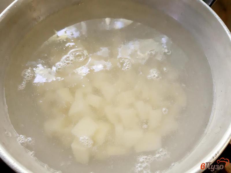 Фото приготовление рецепта: Борщ постный из рыбной консервы в томате шаг №4