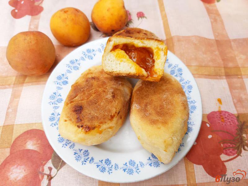Фото приготовление рецепта: Пирожки дрожжевые на простокваше с абрикосами шаг №12