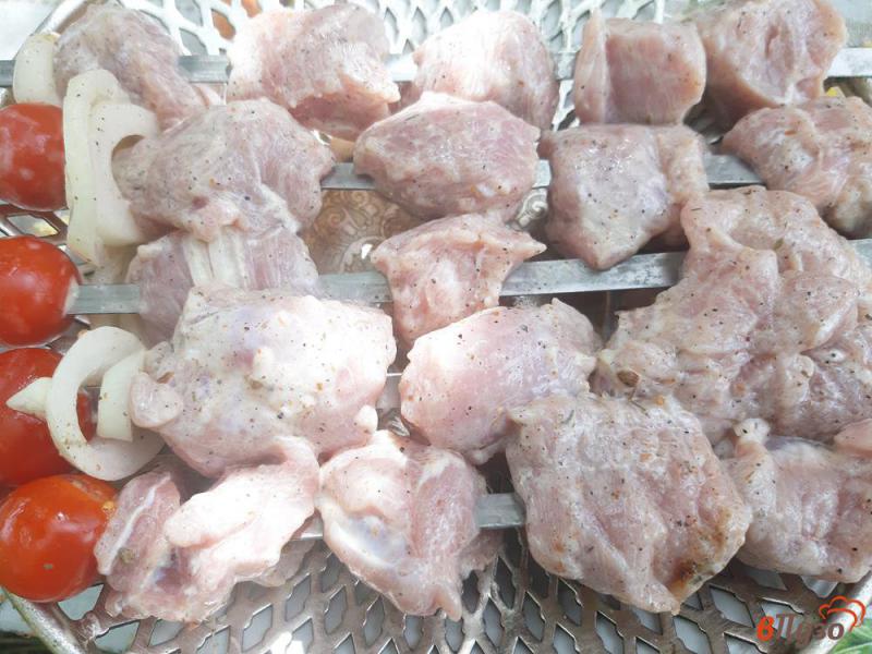Фото приготовление рецепта: Шашлык из свинины в майонезе на лаваше шаг №7