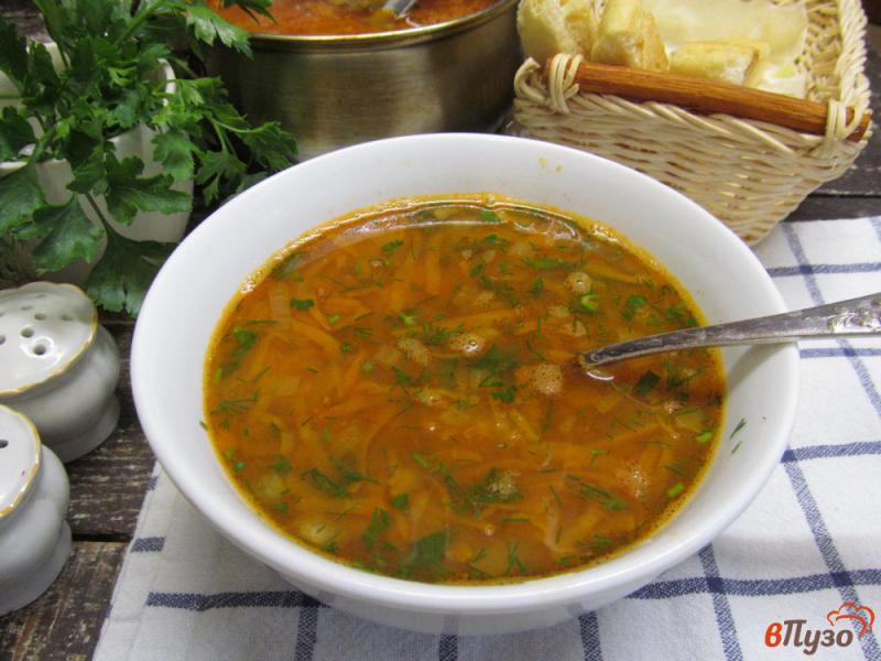 Фото приготовление рецепта: Гороховый суп с чечевицей шаг №7