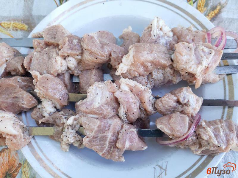 Фото приготовление рецепта: Шашлык свиной с овощами шаг №7