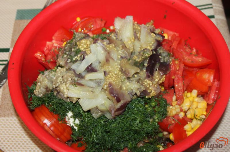 Фото приготовление рецепта: Лаваш гриль с грибами сыром и кукурузой шаг №5