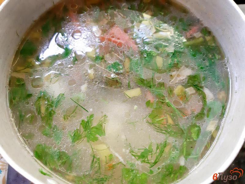 Фото приготовление рецепта: Суп овощной со спаржевой фасолью и кабачком шаг №8