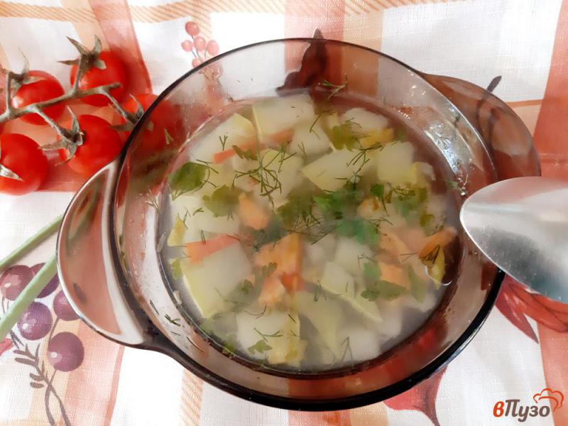 Фото приготовление рецепта: Суп овощной со спаржевой фасолью и кабачком шаг №9