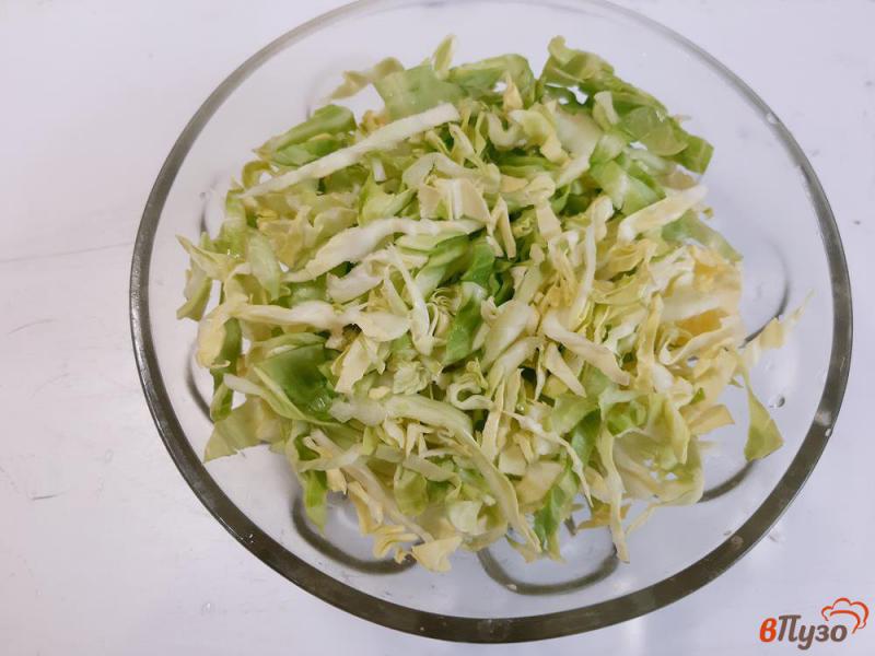 Фото приготовление рецепта: Салат из капусты с огурцами и сухариками шаг №1