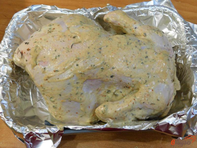Фото приготовление рецепта: Курица в сметанно-горчичном соусе запеченная в духовке шаг №4