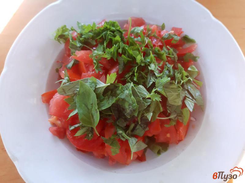 Фото приготовление рецепта: Салат из помидоров с креветками шаг №7