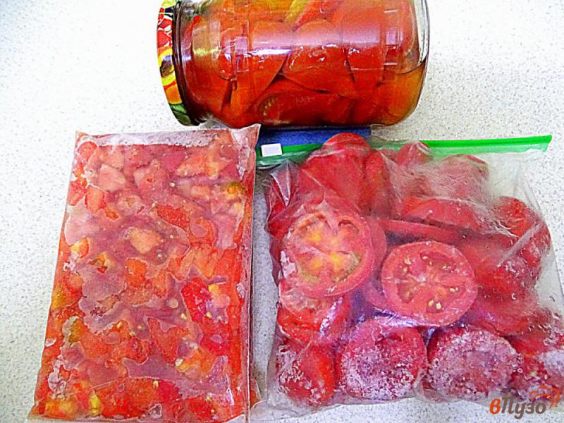 Фото приготовление рецепта: Три вида заготовки помидоров на зиму шаг №12