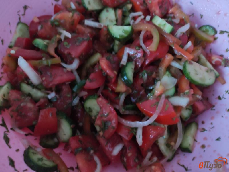 Фото приготовление рецепта: Овощной салат с семенами льна шаг №8