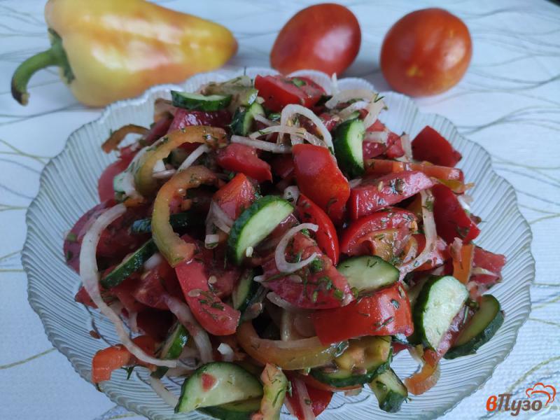 Фото приготовление рецепта: Овощной салат с семенами льна шаг №9