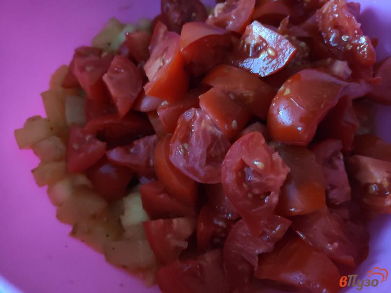 Фото приготовление рецепта: Салат из кабачков с помидорами шаг №3