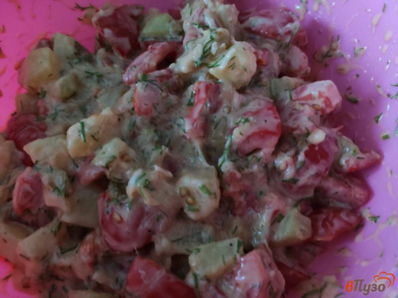 Фото приготовление рецепта: Салат из кабачков с помидорами шаг №6