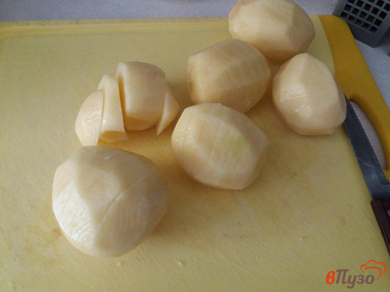 Фото приготовление рецепта: Запеченный картофель в фольге с деревенским салом шаг №1