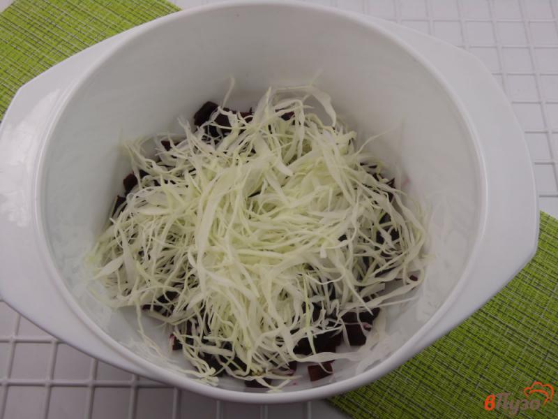 Фото приготовление рецепта: Салат свекольный с капустой и фасолью шаг №2