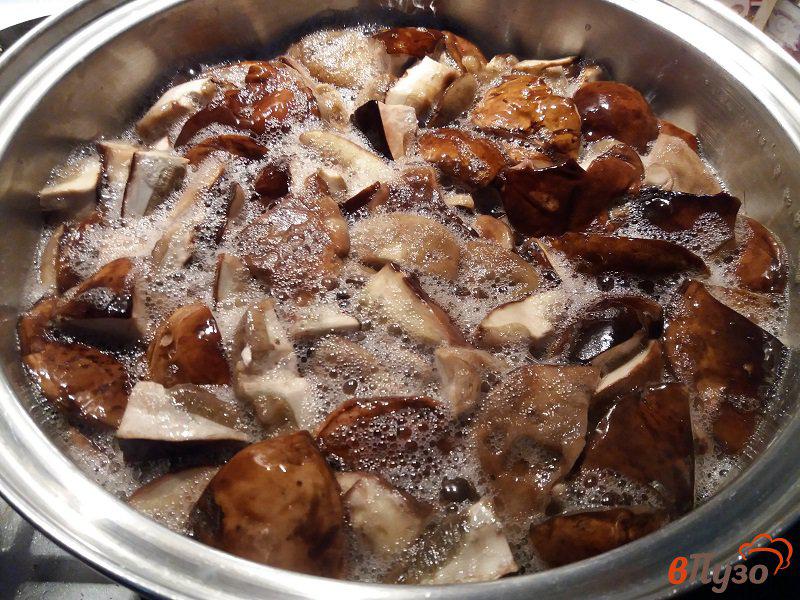 Фото приготовление рецепта: Маринованные моховики или польские грибы шаг №4
