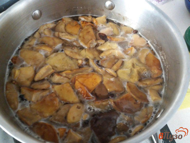 Фото приготовление рецепта: Маринованные моховики или польские грибы шаг №8