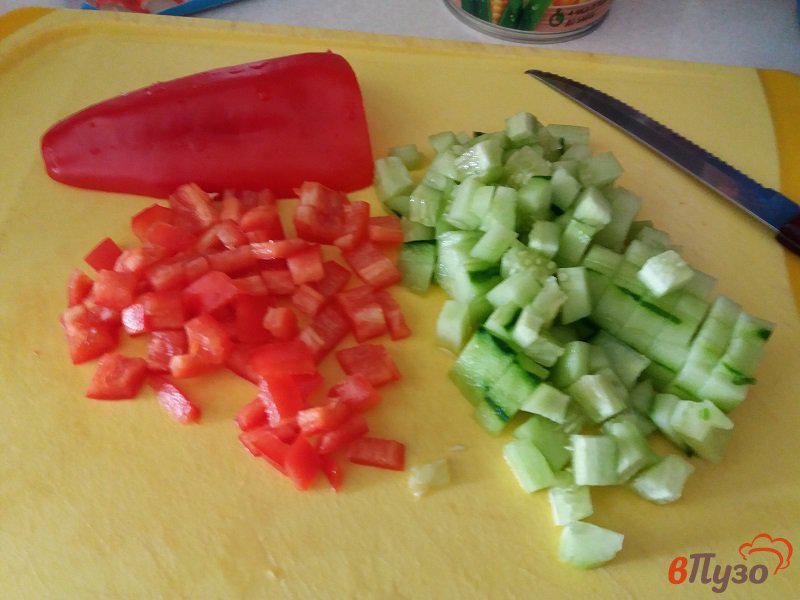 Фото приготовление рецепта: Картофельный салат с крабовыми палочками шаг №6