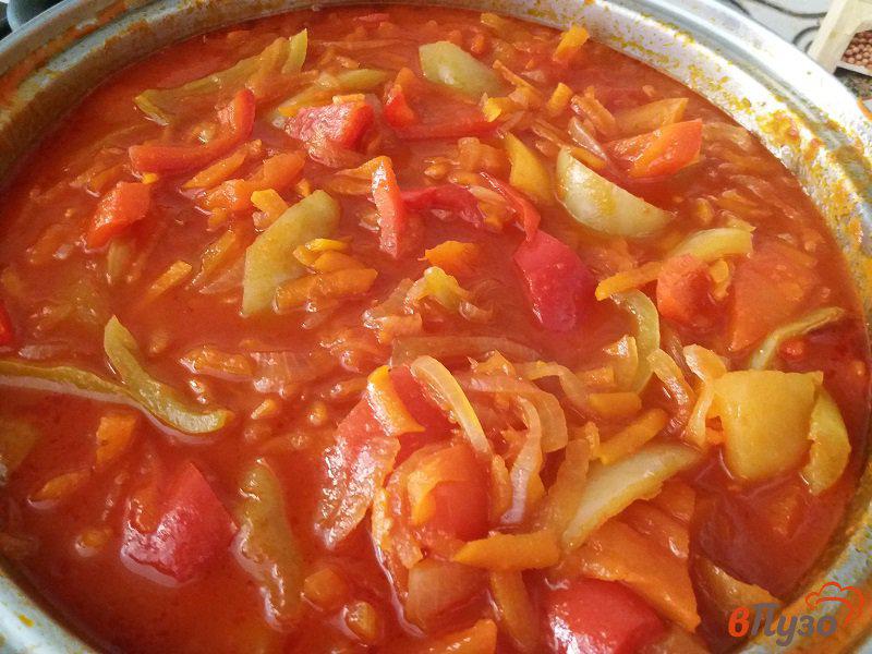 Фото приготовление рецепта: Лечо из болгарского перца с луком и морковью шаг №10