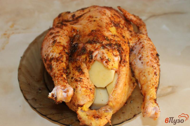 Фото приготовление рецепта: Курица запеченная с картофелем в рукаве шаг №4