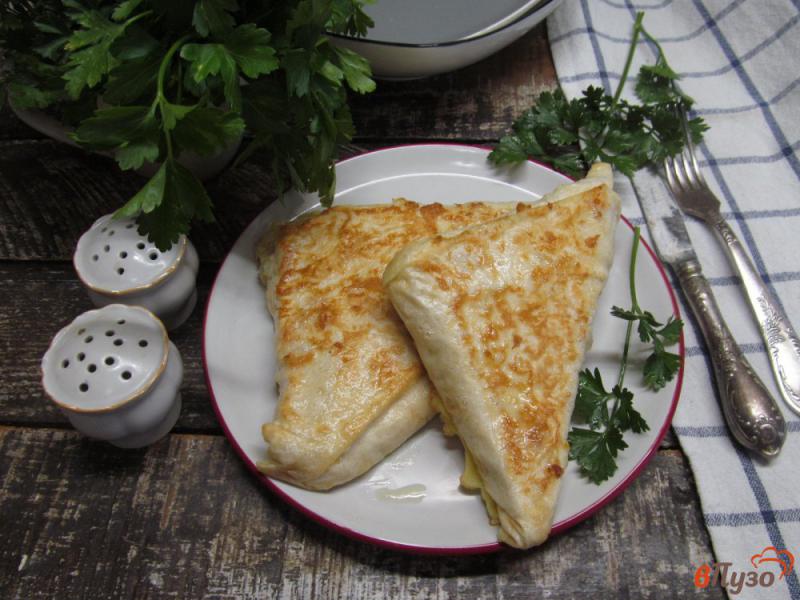 Фото приготовление рецепта: «Ленивые пирожки» с салатной начинкой шаг №9