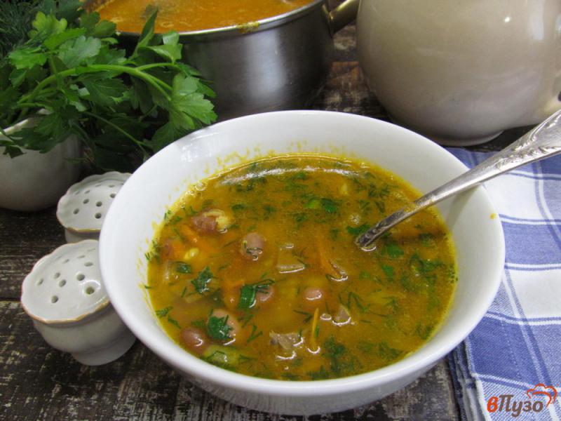 Фото приготовление рецепта: Суп из гороха с фасолью и свиным сердцем шаг №6