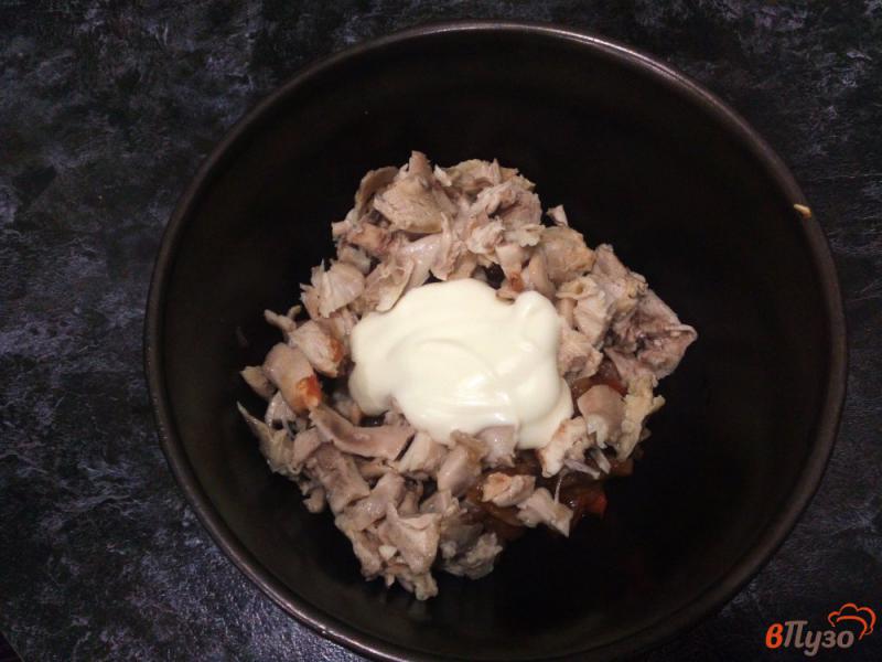 Фото приготовление рецепта: Жульен с грибами мясом и овощами шаг №8