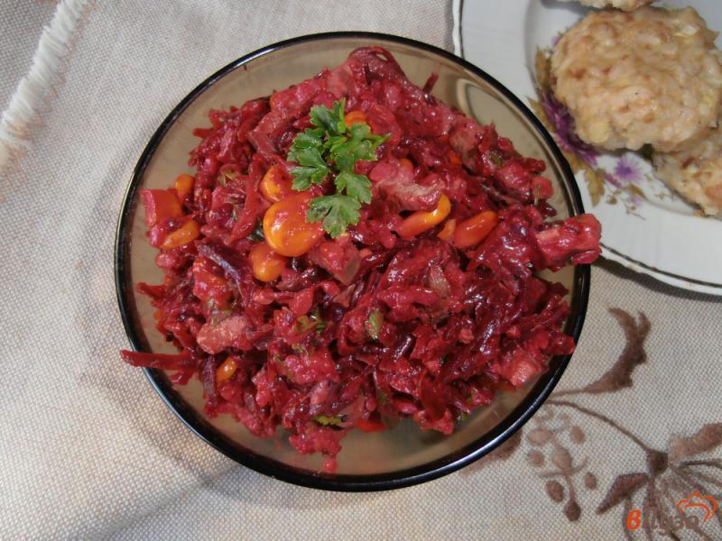 Фото приготовление рецепта: Салат из печени с рисом шаг №7