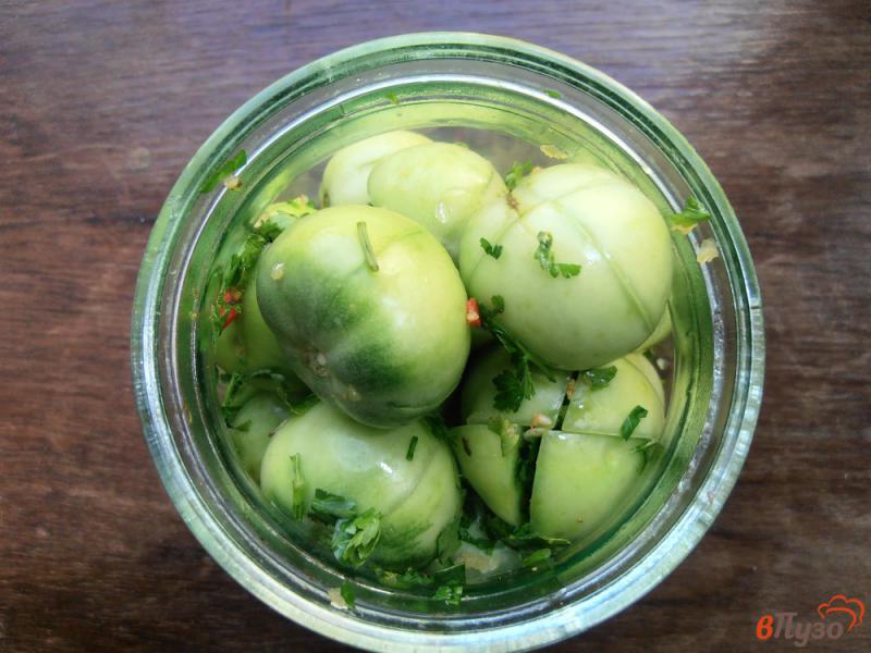 Фото приготовление рецепта: Фаршированные зеленые помидоры шаг №6