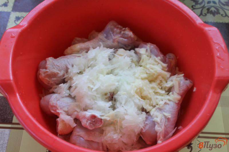 Фото приготовление рецепта: Куриные голени в луково - горчичном маринаде шаг №2