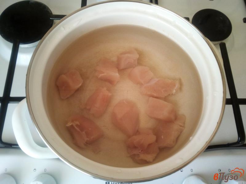 Фото приготовление рецепта: Борщ с фасолью и куриным филе шаг №2