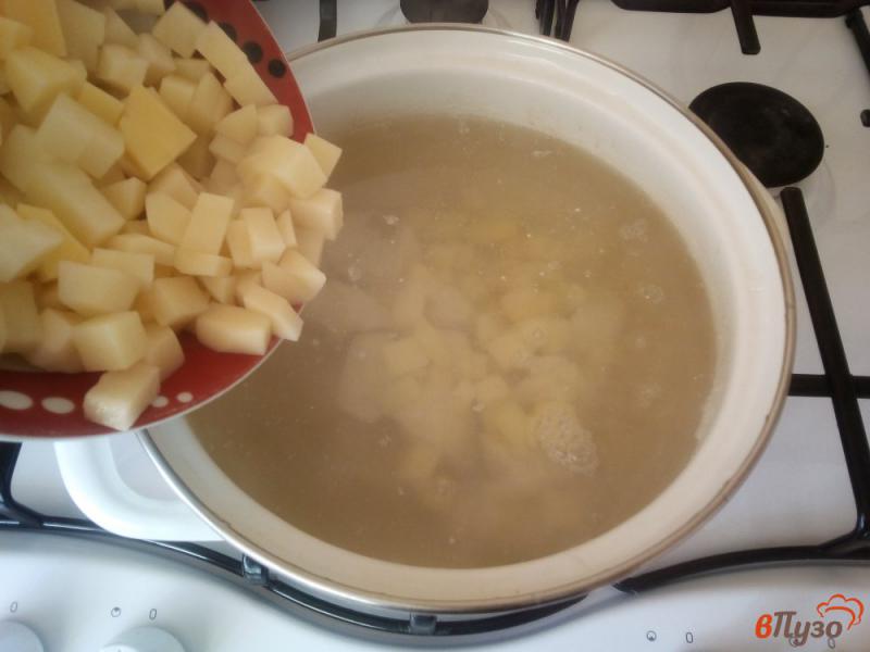Фото приготовление рецепта: Борщ с фасолью и куриным филе шаг №3