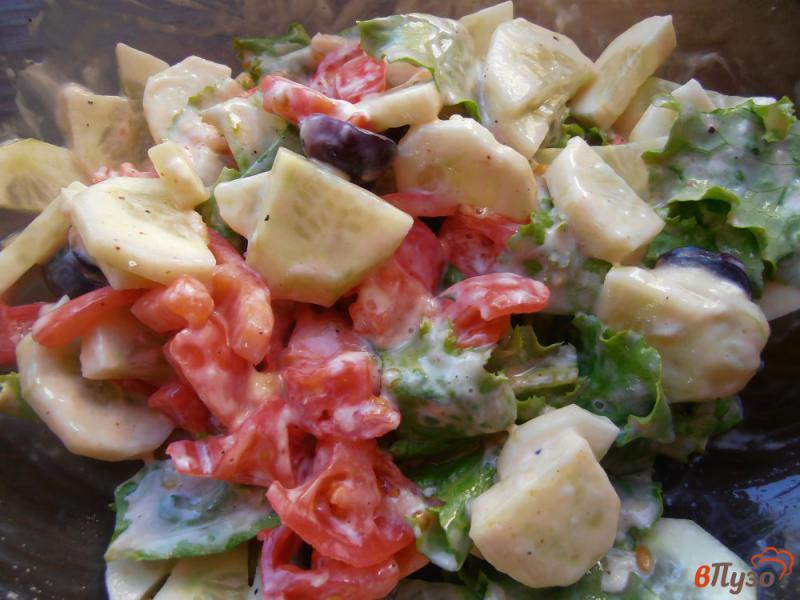 Фото приготовление рецепта: Овощной салат с виноградом шаг №6