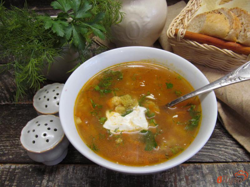 Фото приготовление рецепта: Овощной суп с красной чечевицей шаг №8