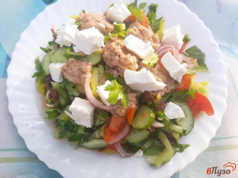 Фото приготовление рецепта: Салат с тунцом и фасолью шаг №14