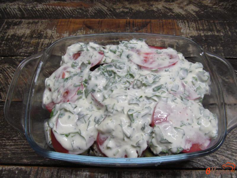 Фото приготовление рецепта: Запеченная свинина с помидорами и баклажаном шаг №6