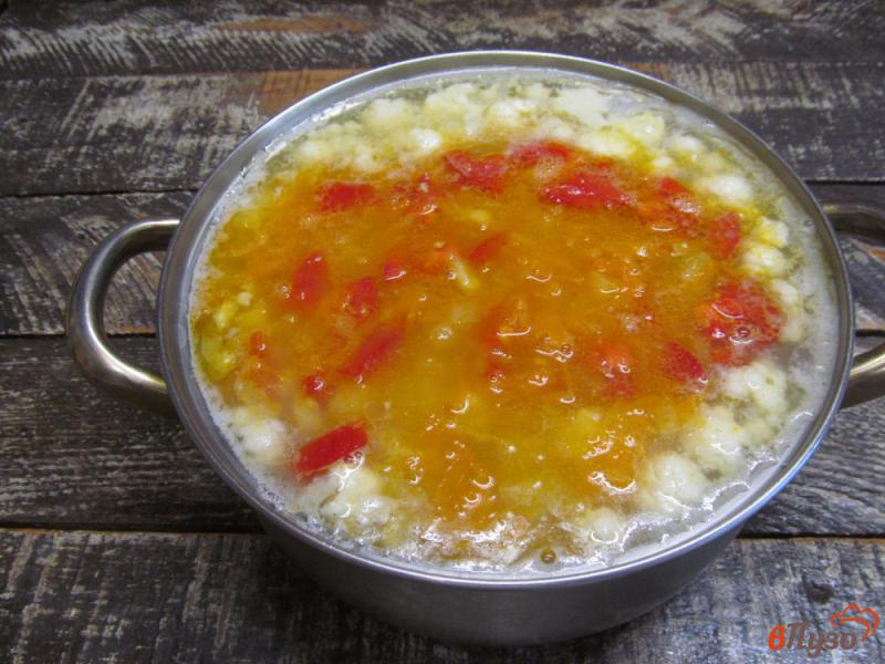 Фото приготовление рецепта: Фасолевый суп с пшеном и цветной капустой шаг №9