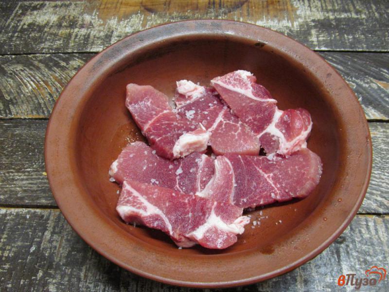 Фото приготовление рецепта: Мясо свинины с редькой под сметанным соусом шаг №2
