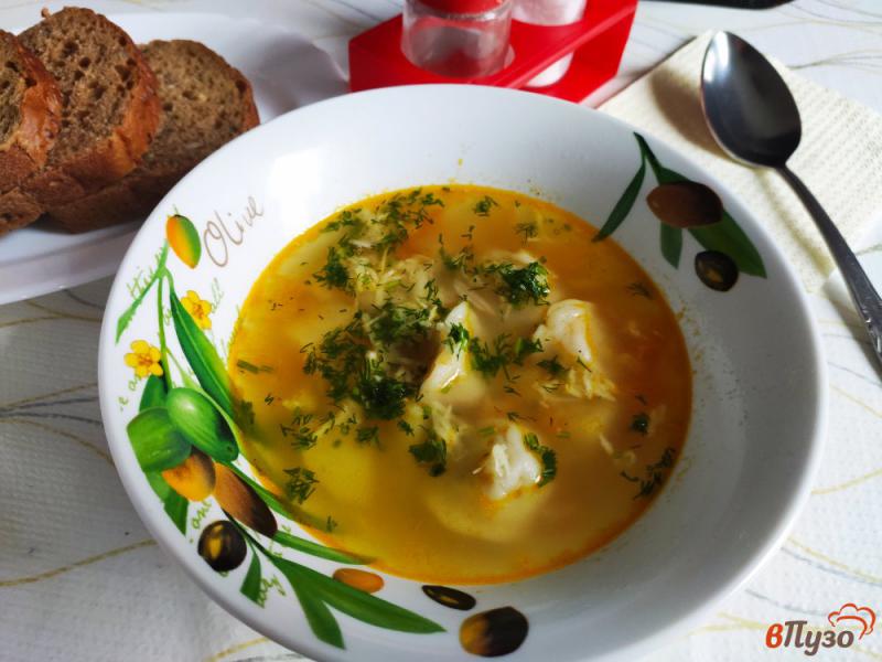 Фото приготовление рецепта: Картофельный суп с пельменями шаг №7