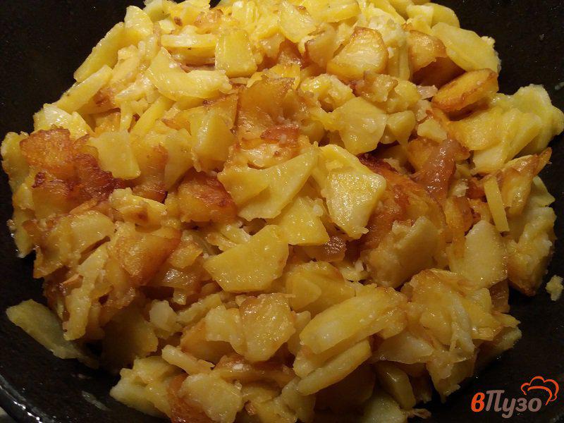 Фото приготовление рецепта: Жареный картофель на сале шаг №8