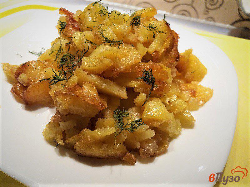 Фото приготовление рецепта: Жареный картофель на сале шаг №9